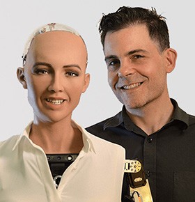 hire sophia robot and dr. hanson